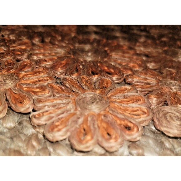 VTG Handmade Philippines Abaca Woven Hemp Mat 18" Trivet Table Protector MCM - Picture 15 of 16